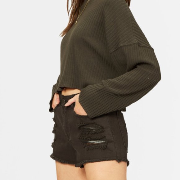 BillaBong Black Ripped Jean Shorts - Picture 4 of 5